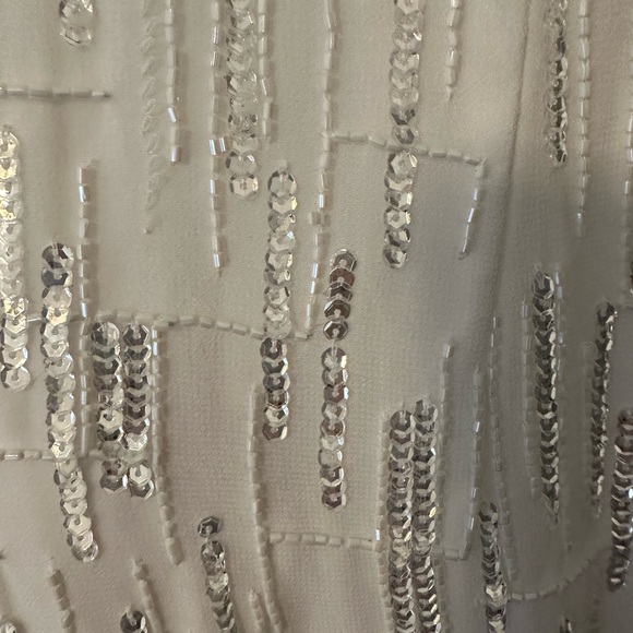 Mac Duggal white and silver bead dress - Picture 4 of 5